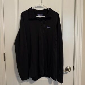 Patagonia Black Textured Quarter-Zip Fleece